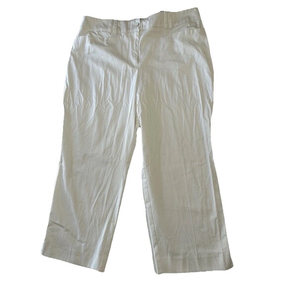 NY&C Jeans Womens 18 White Capri Pockets chino NWT flat front wide waistband - Picture 1 of 11